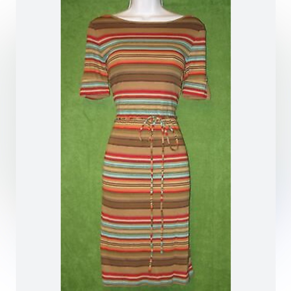 SALE Ralph Lauren Multi Striped Belt Dress